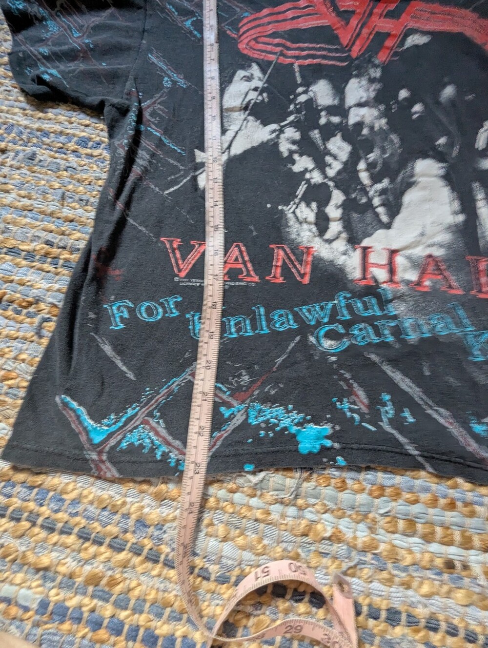 Vintage Van Halen T Shirt L 1991 For Unlawful Carnal Knowledge Tour Band Tee Fla - Picture 4 of 8